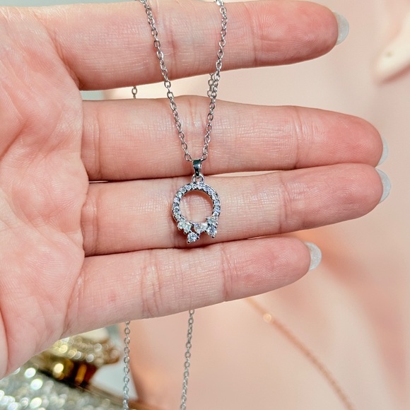 Chic Silver Necklace with CZ - Picture 6 of 9